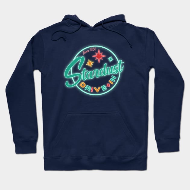 Stardust Drive-In (V1 - Neon) Hoodie by PlaidDesign